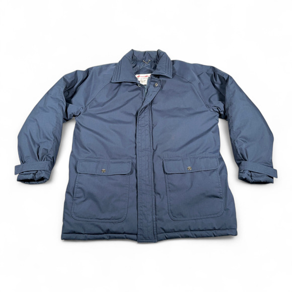 Vintage WearGuard Jacket Adult MEDIUM Blue Waterproof Quilted Workwear 90s - Picture 1 of 8